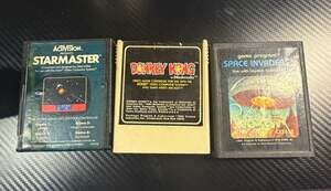 Lot of 3 Atari 2600 Games: Starmaster, Donkey Kong, Space Invaders